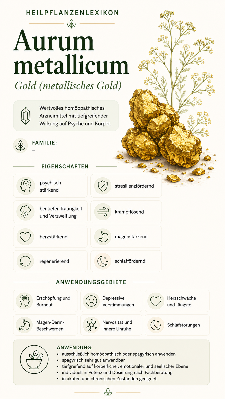 Aurum metallicum: Eigenschaften, Anwendung & Wirkung