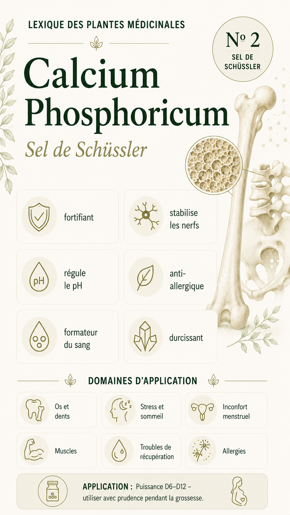Calcium phosphoricum : propriétés, utilisation et effets