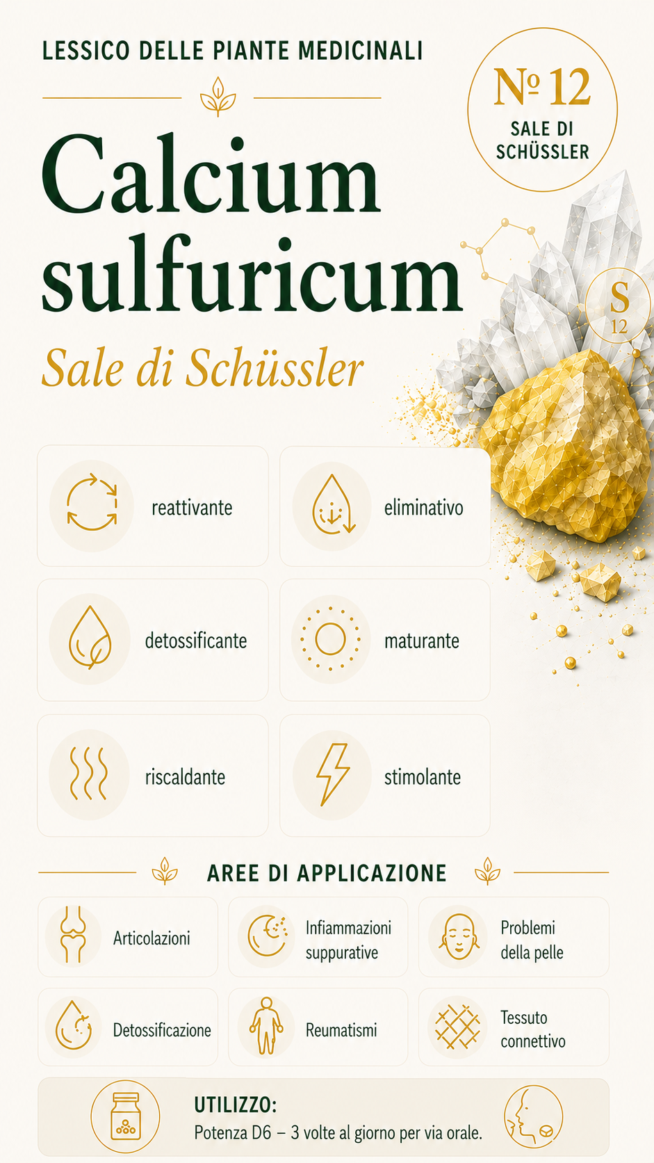 Calcium sulfuricum: proprietà, uso ed effetti