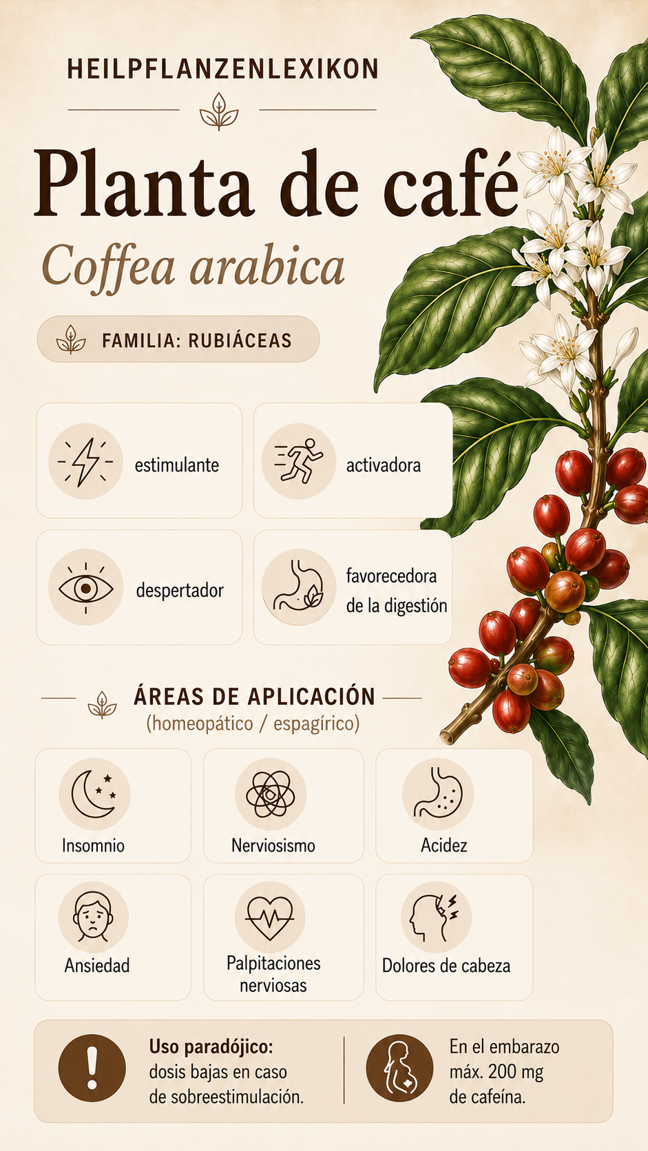 Café: propiedades, usos y efectos