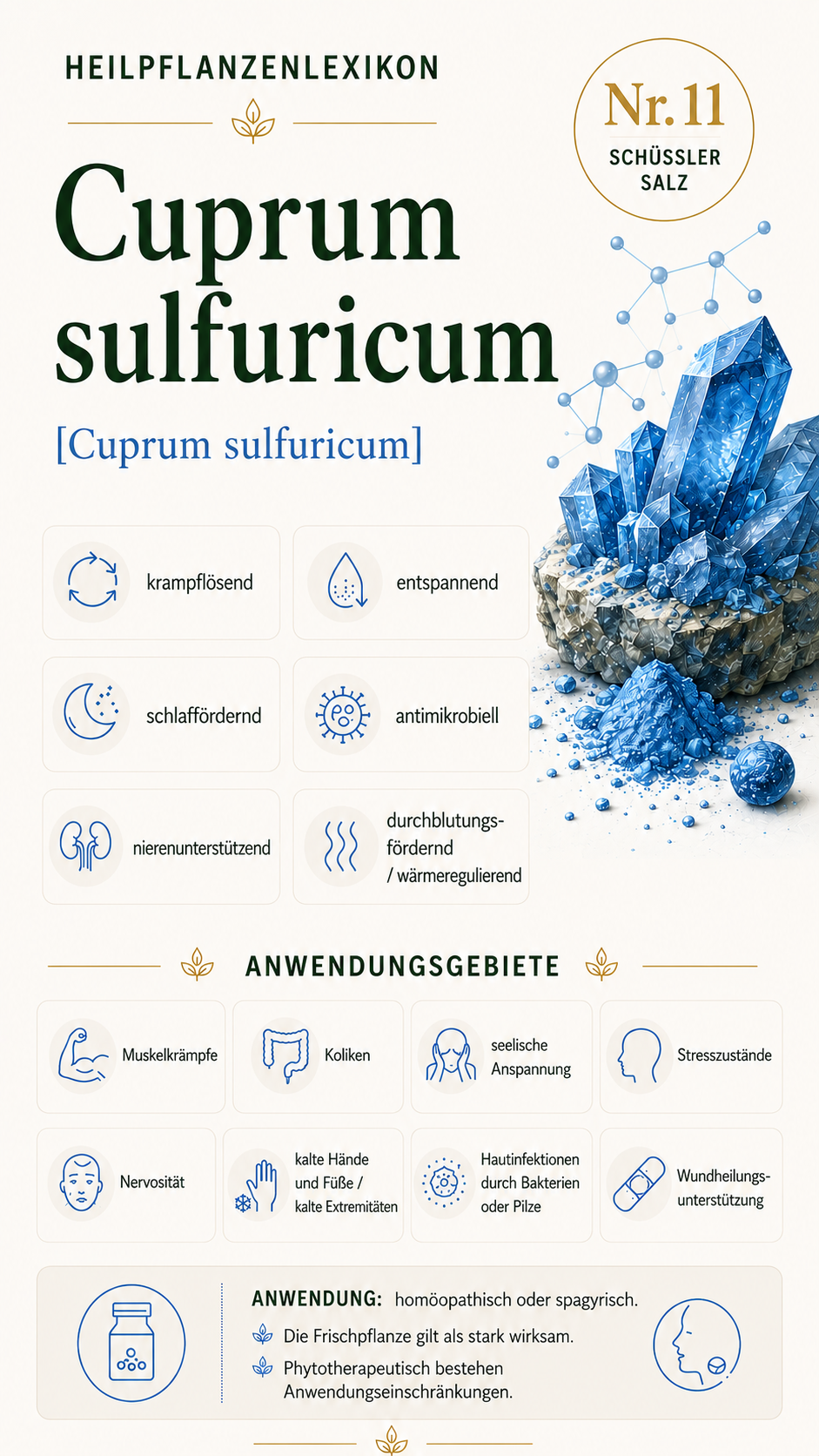 Cuprum Sulfuricum: Eigenschaften, Anwendung & Wirkung
