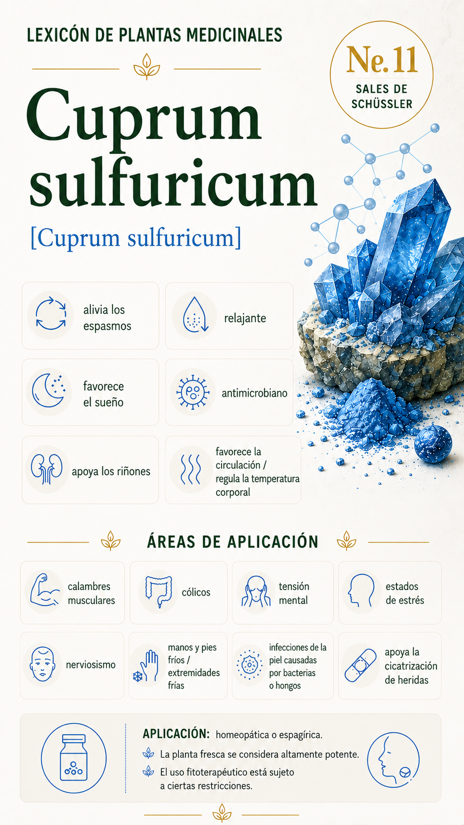 Cuprum Sulfuricum: propiedades, uso y efectos
