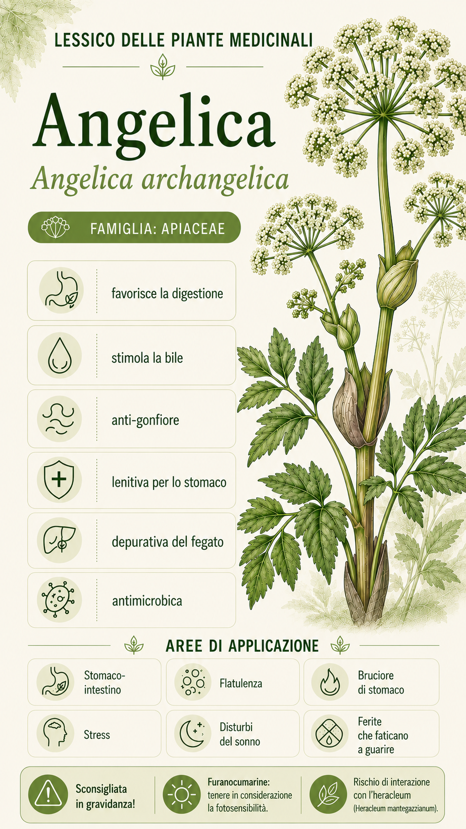 Angelica: proprietà, uso ed effetti