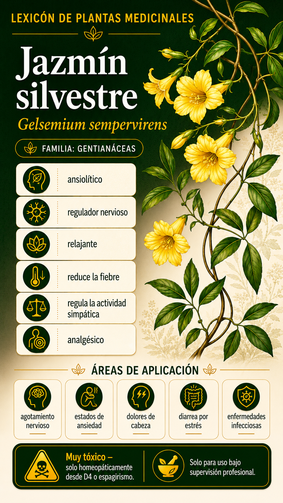 Jazmín silvestre: propiedades, usos y efectos