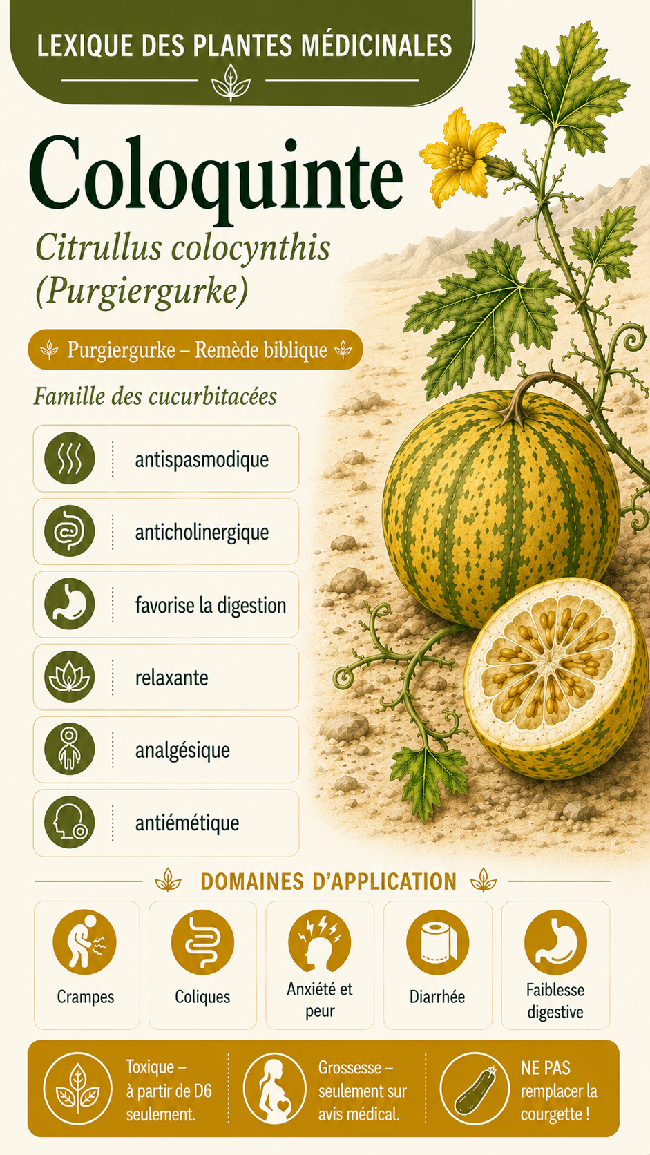 Courge coloquinte : propriétés, utilisation et effets
