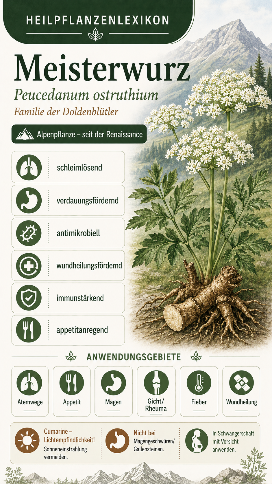 Meisterwurz: Eigenschaften, Anwendung & Wirkung
