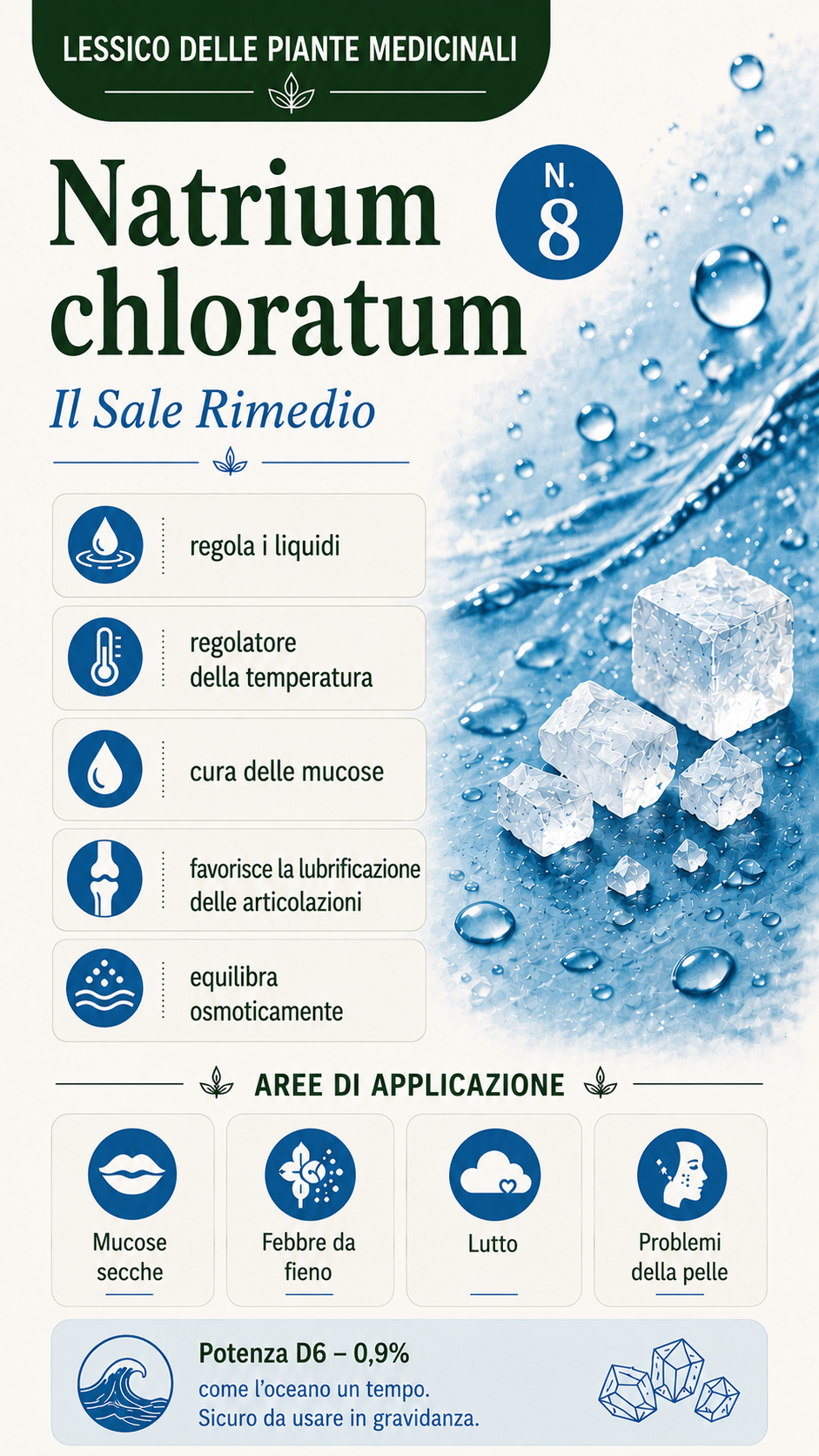 Sodio cloruro: proprietà, uso ed effetti