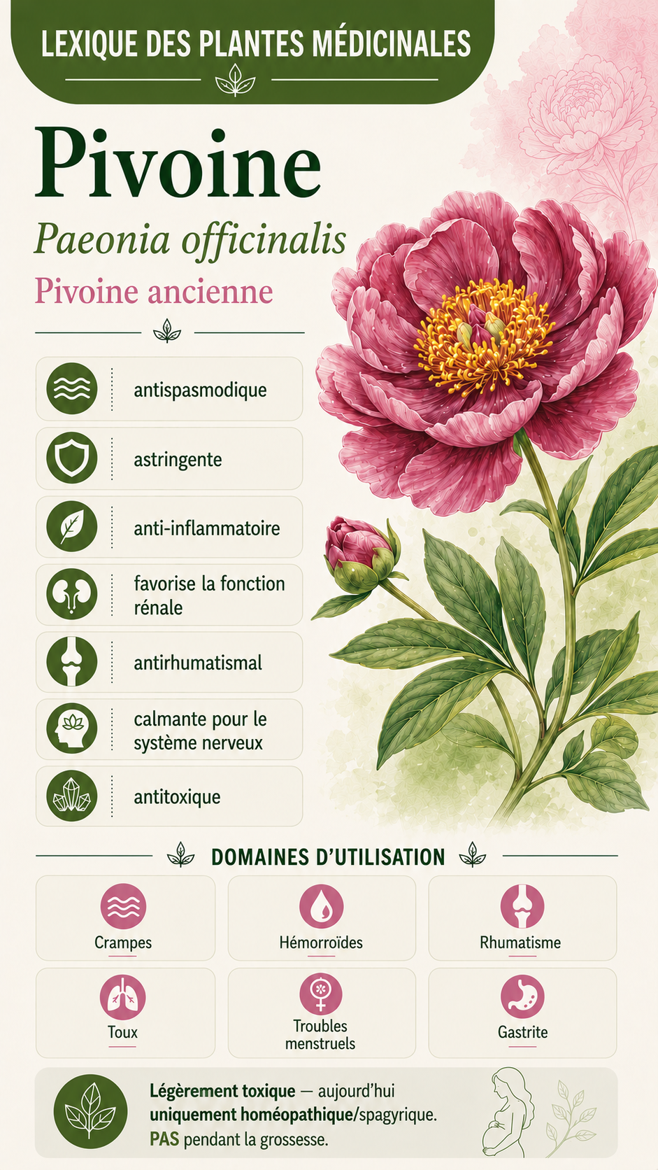 Pivoine : propriétés, utilisation et effets