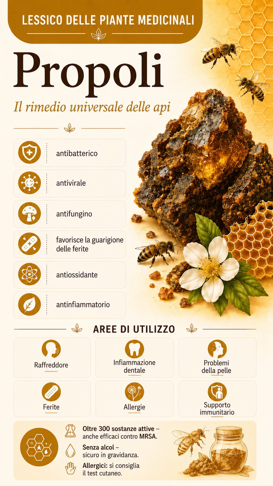 Propoli: proprietà, uso ed effetti