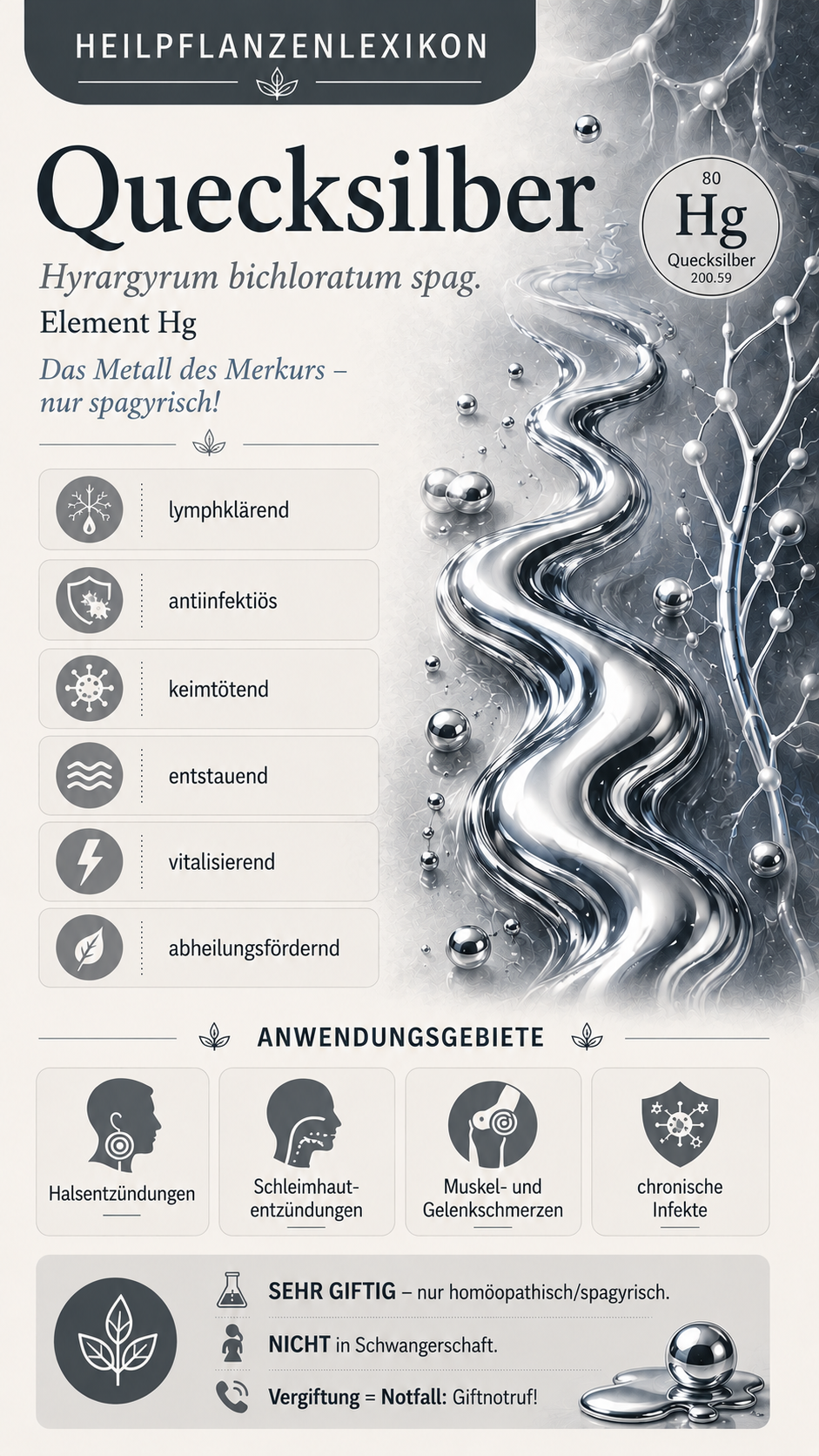 Quecksilber: Eigenschaften, Anwendung & Wirkung