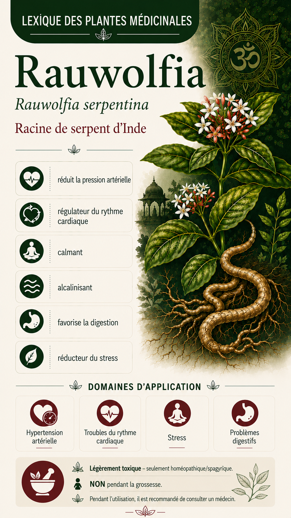 Rauwolfia : propriétés, utilisation et effets