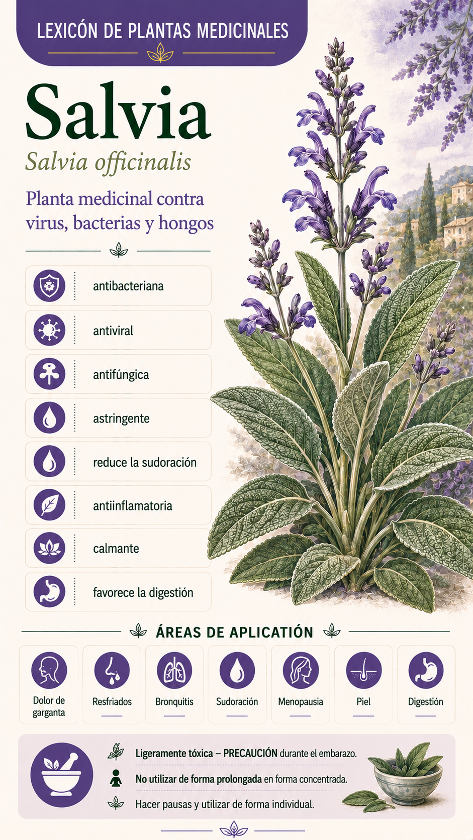 Salvia: propiedades, usos y efectos
