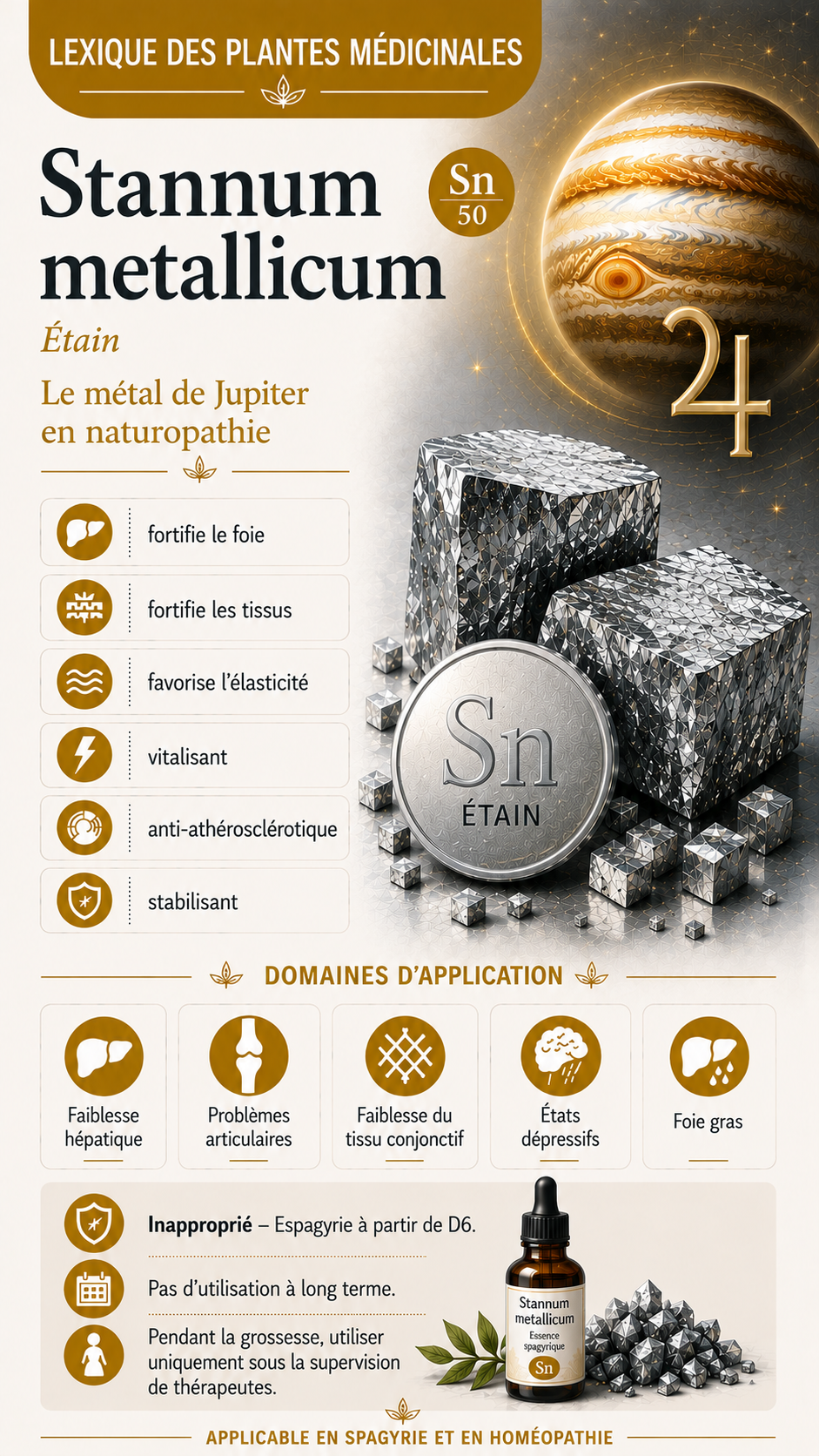 Stannum metallicum : propriétés, utilisation et effets