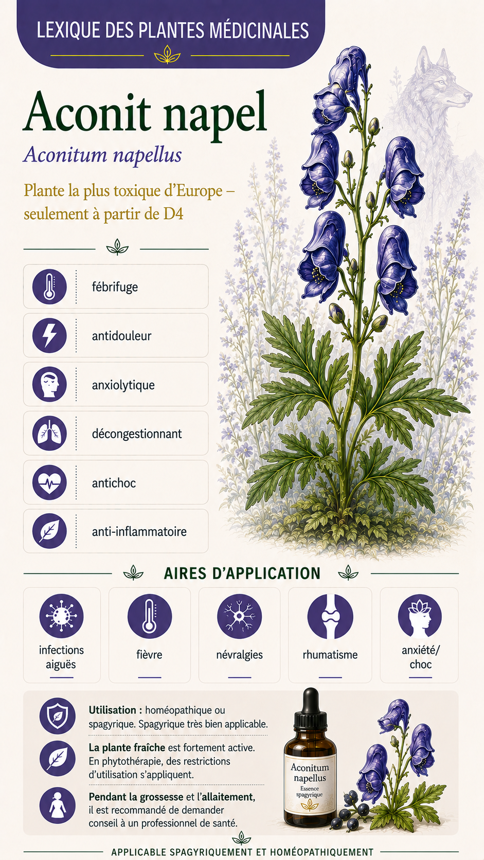 Aconit : propriétés, utilisation et effets
