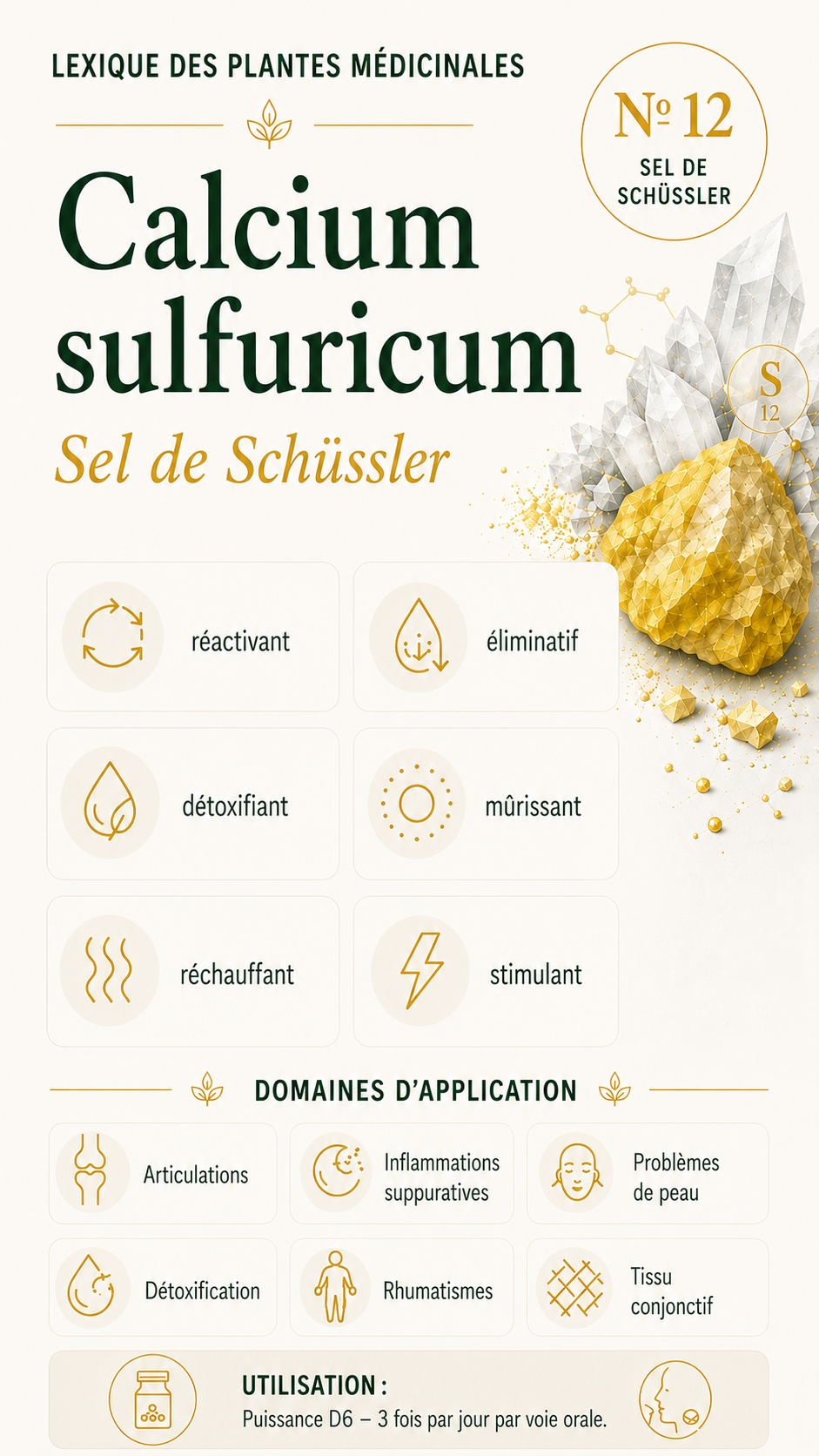 Calcium sulfuricum : propriétés, utilisation et effets