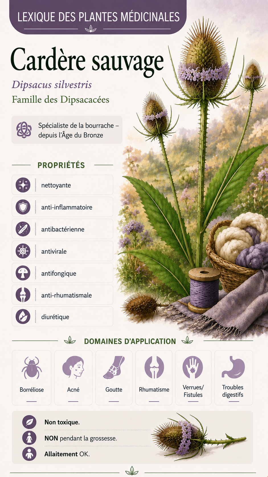 Cardère sauvage (Dipsacus silvestris) : propriétés, utilisation et effets
