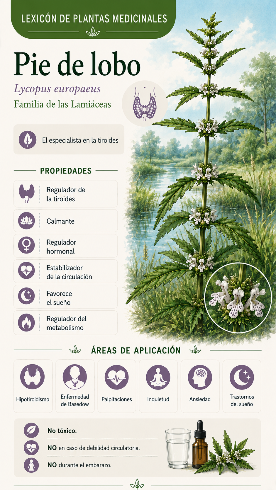 Pie de lobo (Lycopus europaeus): propiedades, uso y efectos