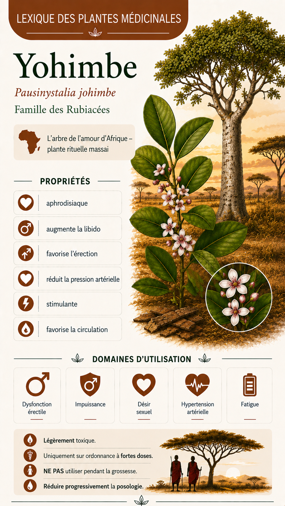 Yohimbe (Pausinystalia johimbe) : propriétés, utilisation et effets