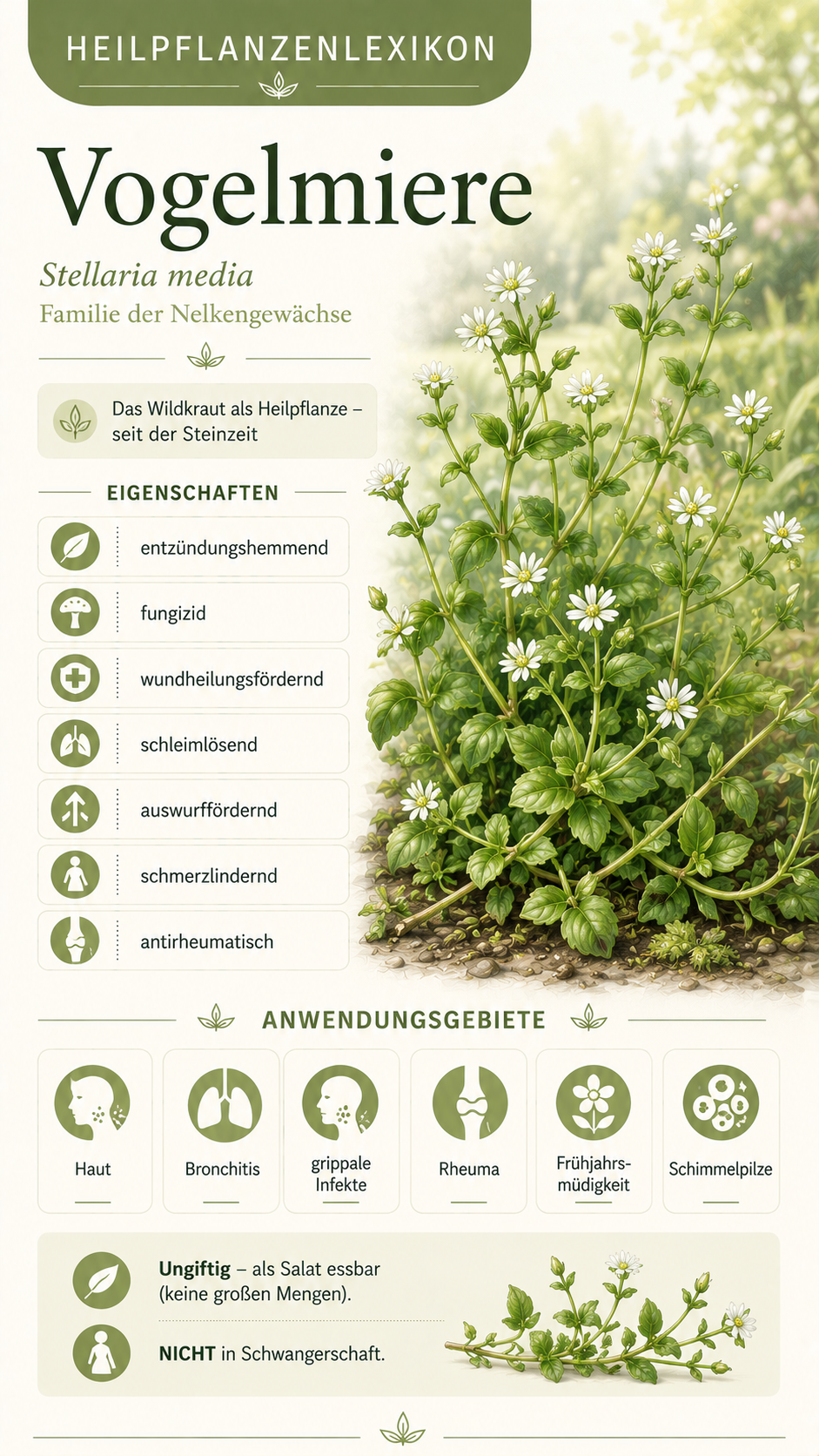 Vogelmiere (Stellaria media): Eigenschaften, Anwendung & Wirkung