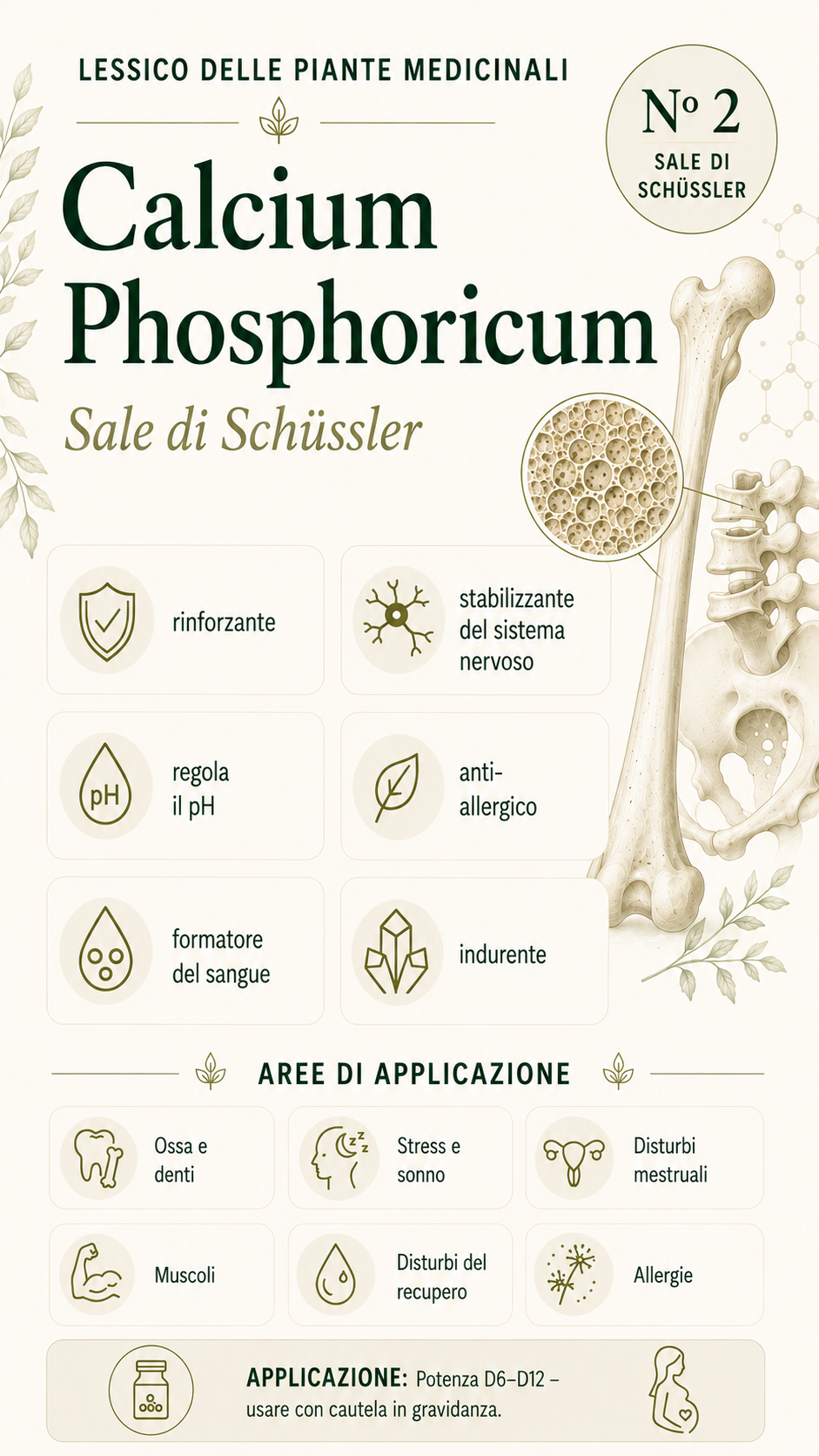 Calcium phosphoricum: proprietà, uso ed effetti