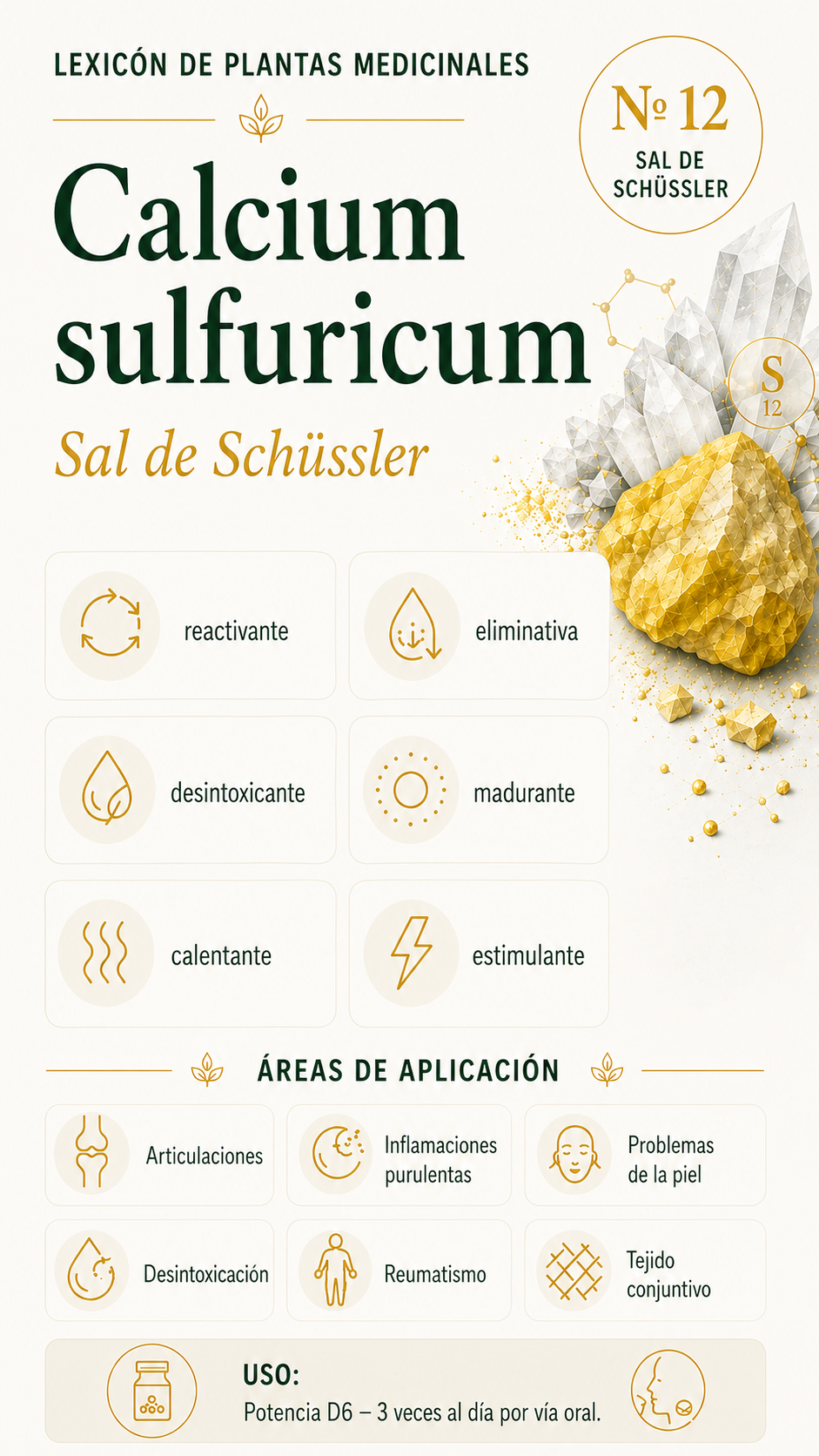 Calcium sulfuricum: propiedades, uso y efectos
