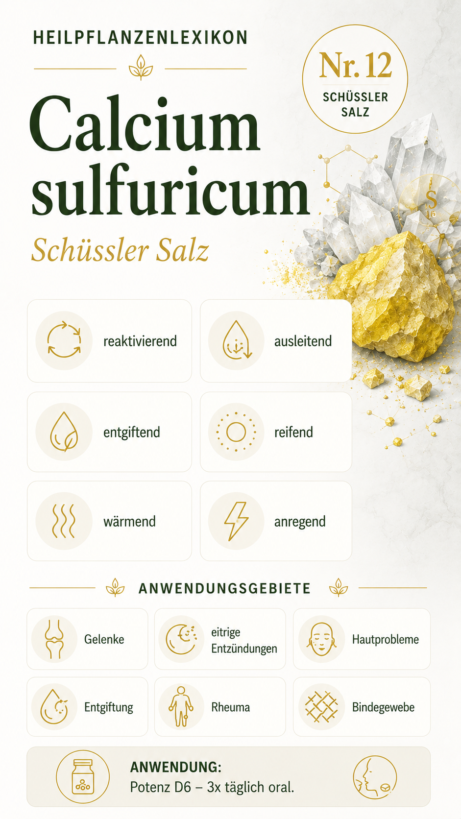 Calcium sulfuricum: Eigenschaften, Anwendung & Wirkung