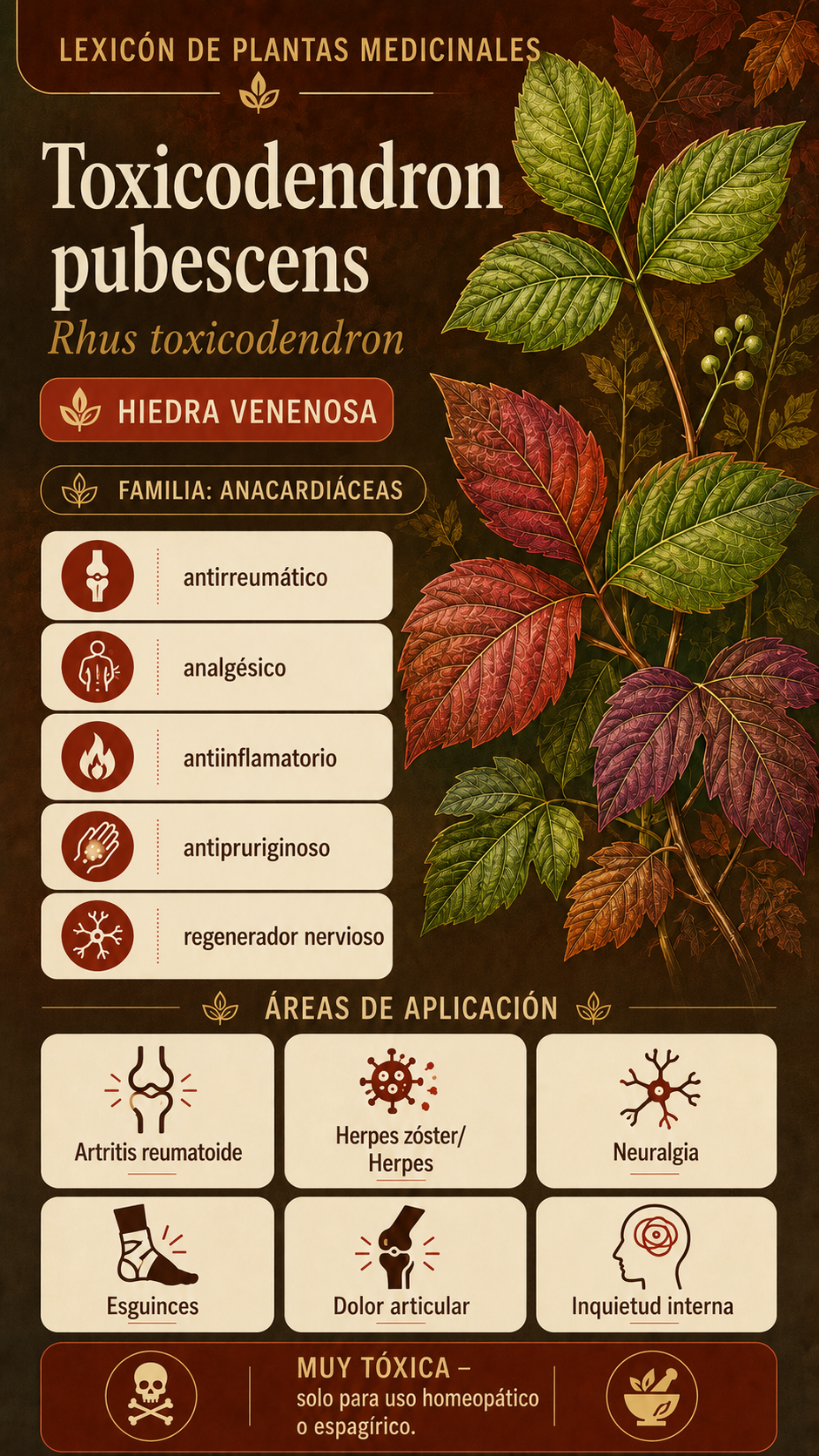 Sumac venenoso: propiedades, usos y efectos