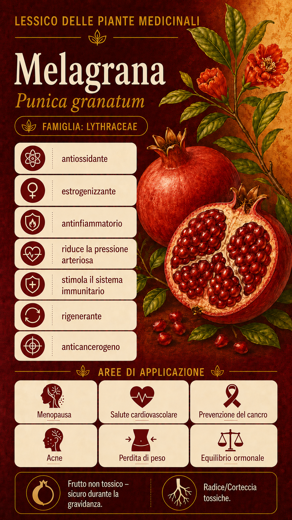 Melograno: proprietà, uso ed effetti