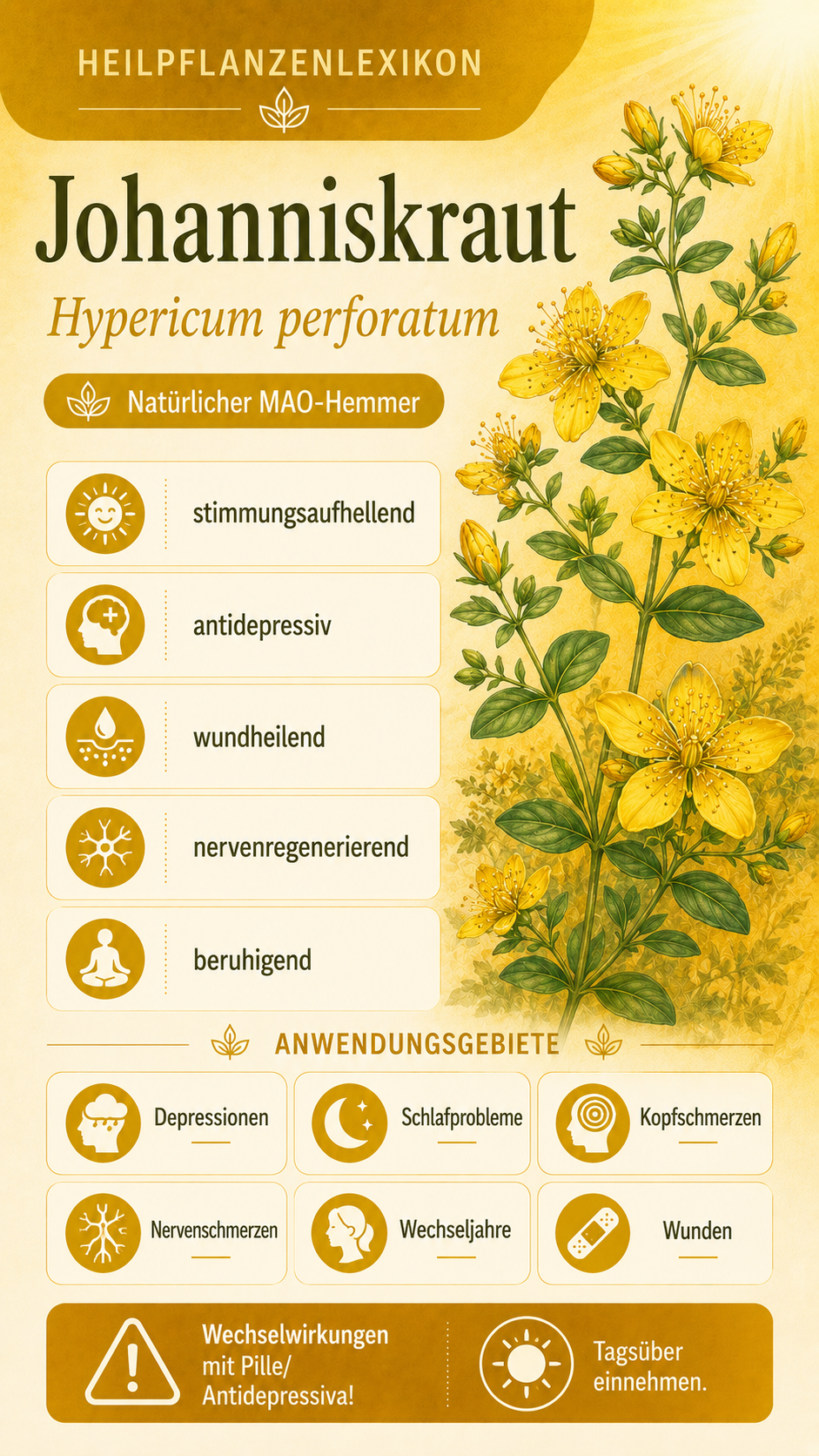 Johanniskraut: Eigenschaften, Anwendung & Wirkung