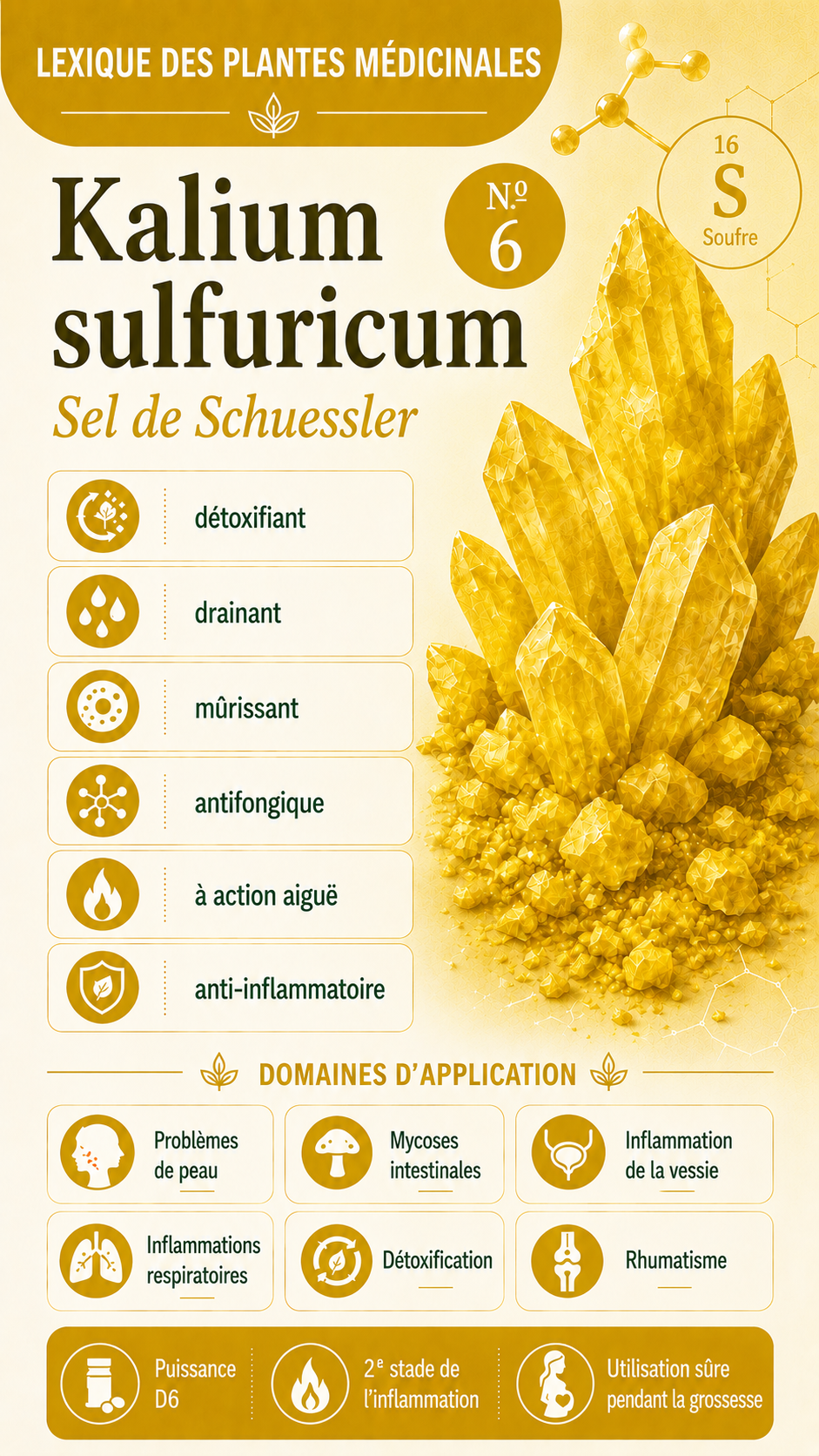 Kalium sulfuricum : propriétés, utilisation et effets