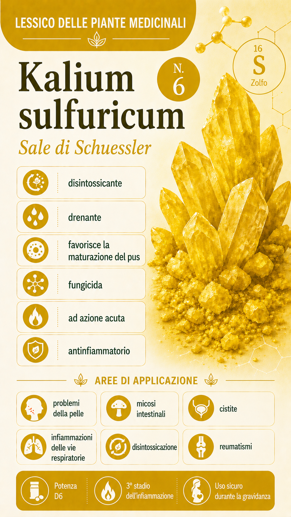 Kalium sulfuricum: proprietà, uso ed effetti