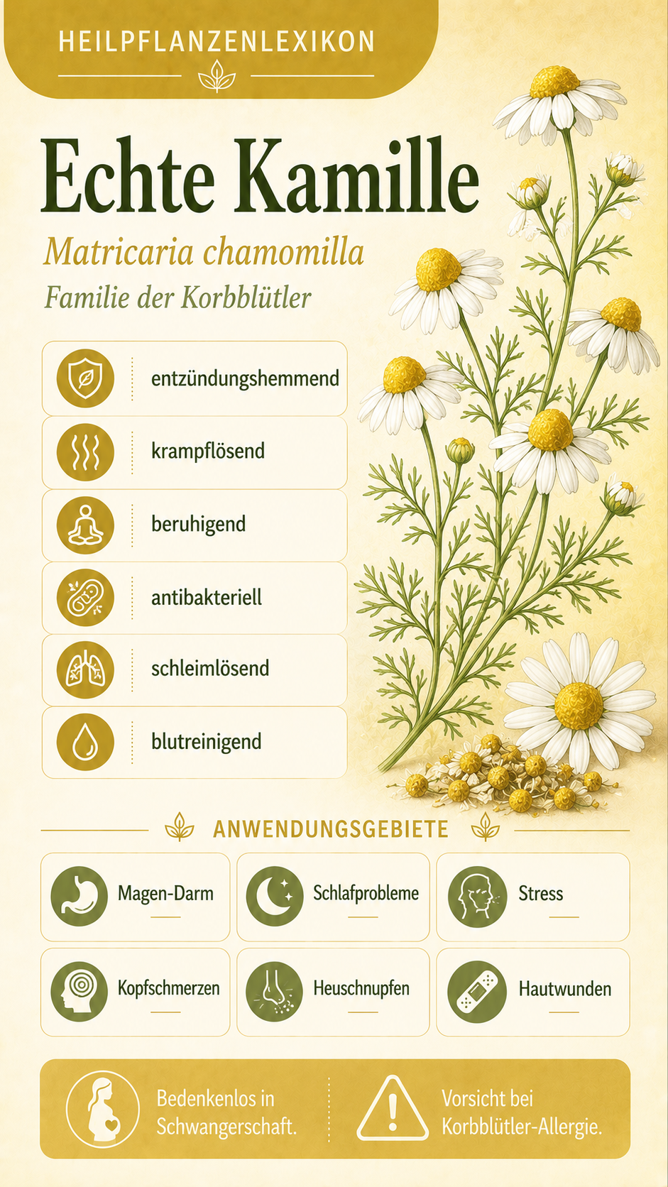 Echte Kamille: Eigenschaften, Anwendung & Wirkung
