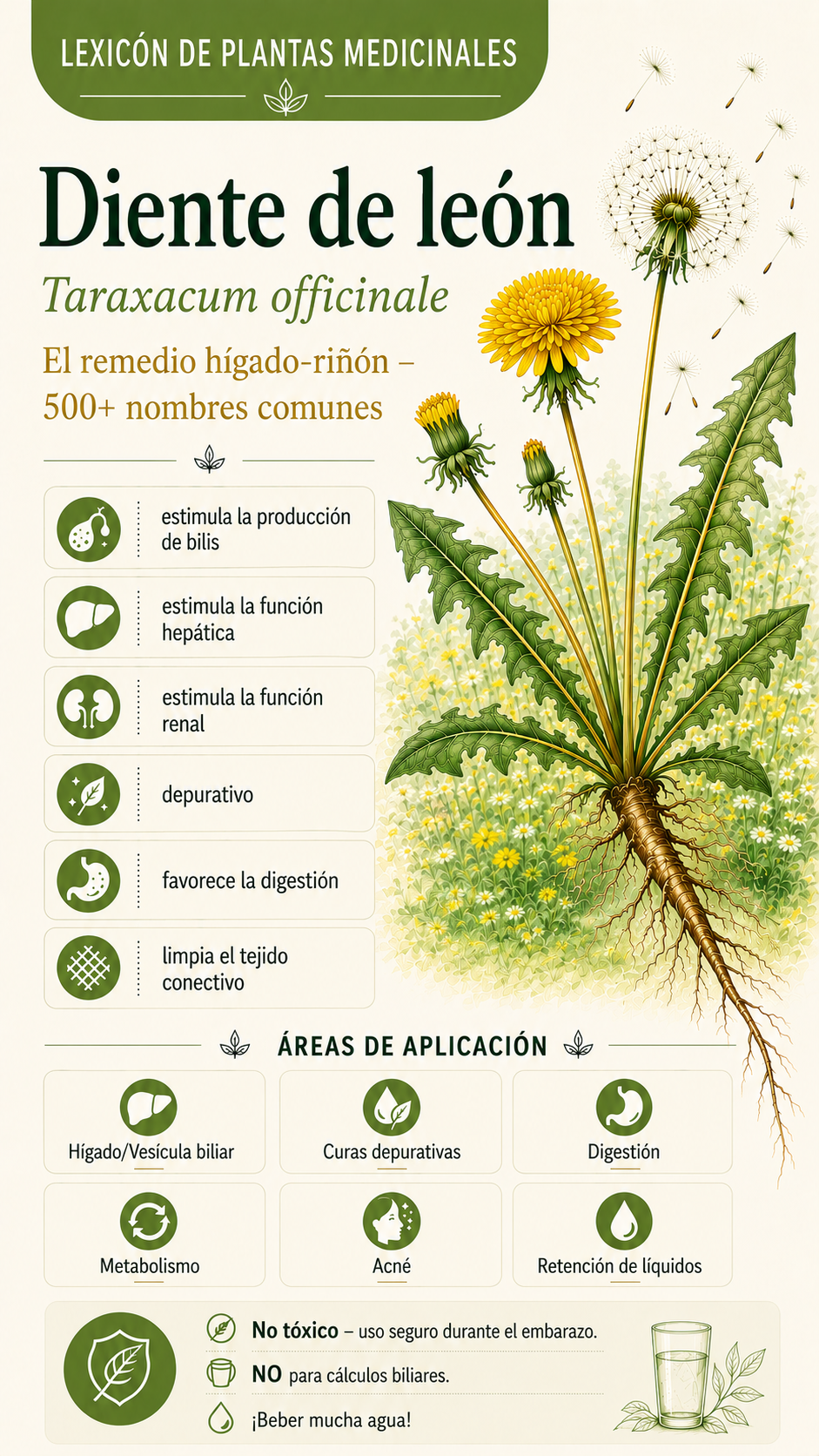 Diente de león: propiedades, usos y efectos