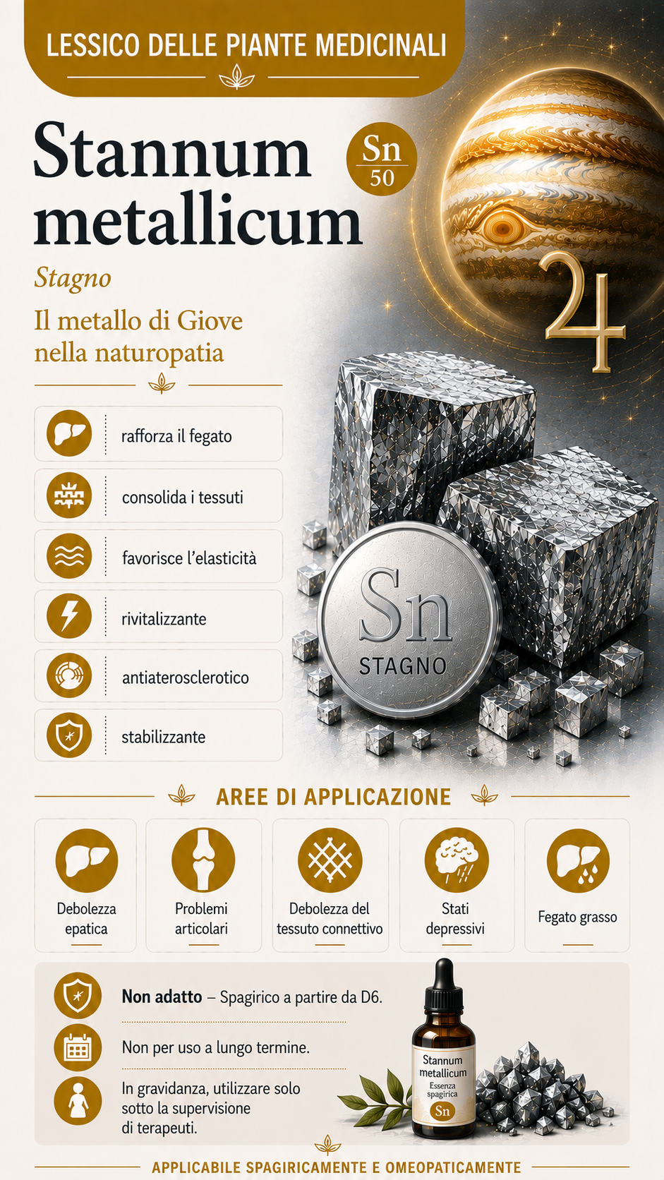 Stannum metallicum: proprietà, uso ed effetti