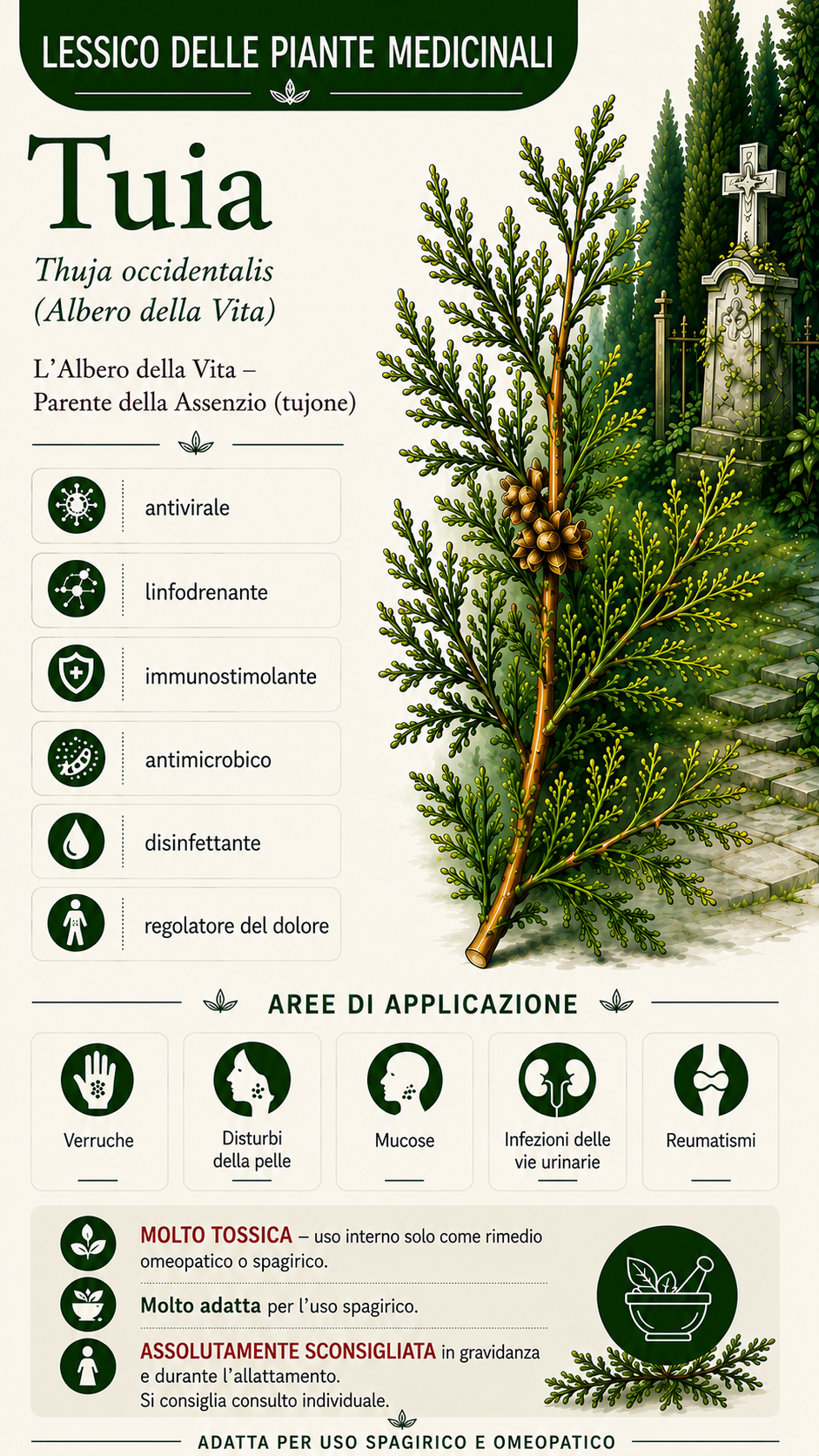 Tuya: proprietà, uso ed effetti