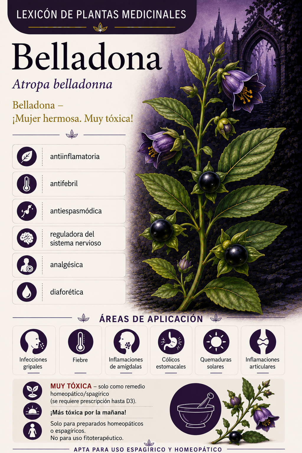 Belladona (Atropa belladonna): propiedades, uso y efectos