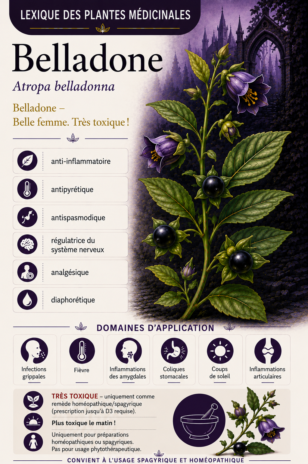 Belladone (Atropa belladonna) : propriétés, utilisation et effets