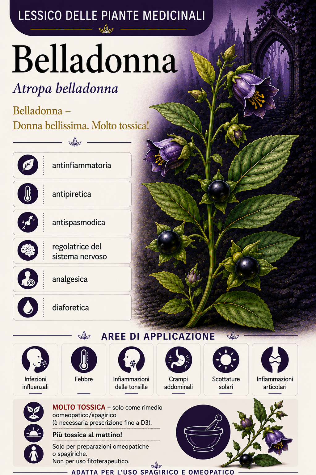 Belladonna (Atropa belladonna): proprietà, uso ed effetti