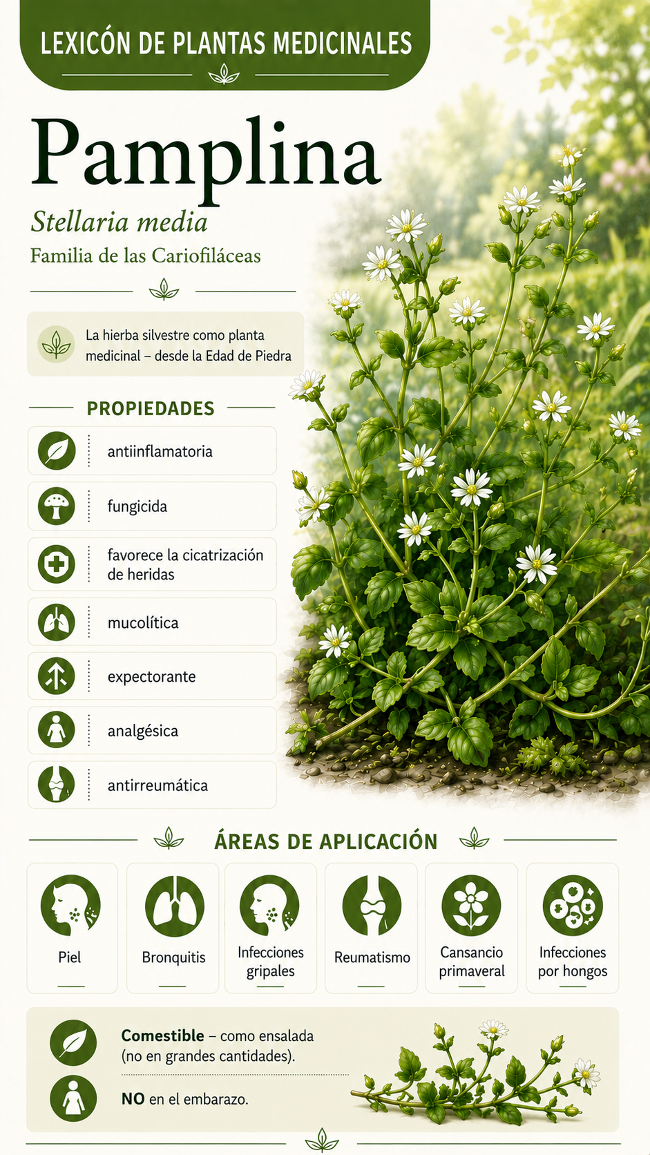 Pampas (Stellaria media): propiedades, usos y efectos
