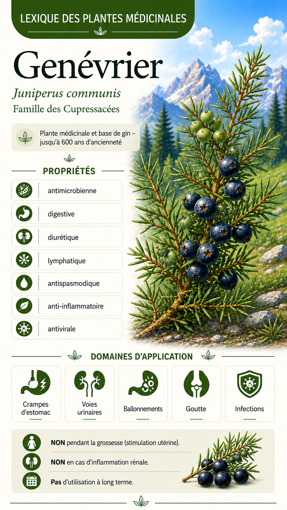 Genévrier (Juniperus communis) : propriétés, utilisation et effets
