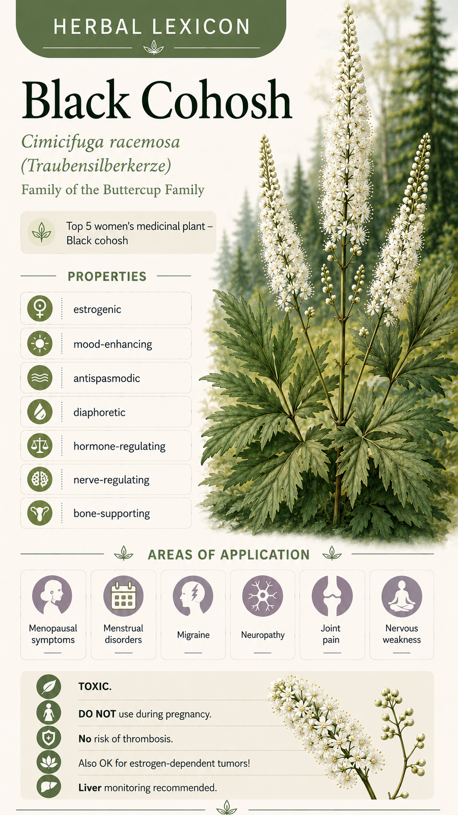 Black Cohosh (Cimicifuga racemosa): Properties, Uses & Effects