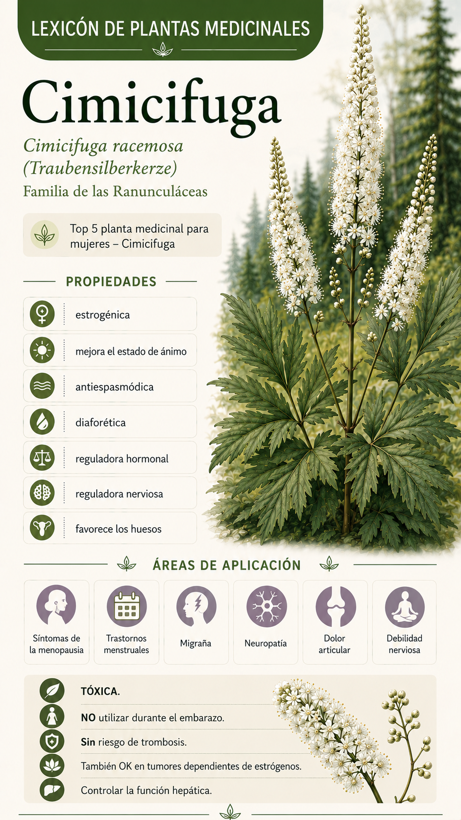 Cimicífuga racemosa: propiedades, uso y efectos