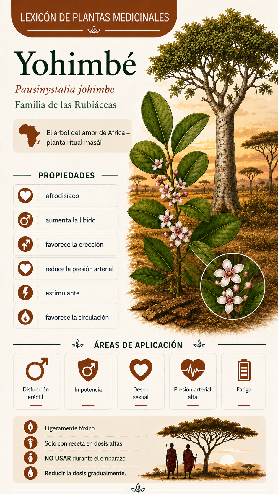 Yohimbé (Pausinystalia johimbe): propiedades, uso y efectos