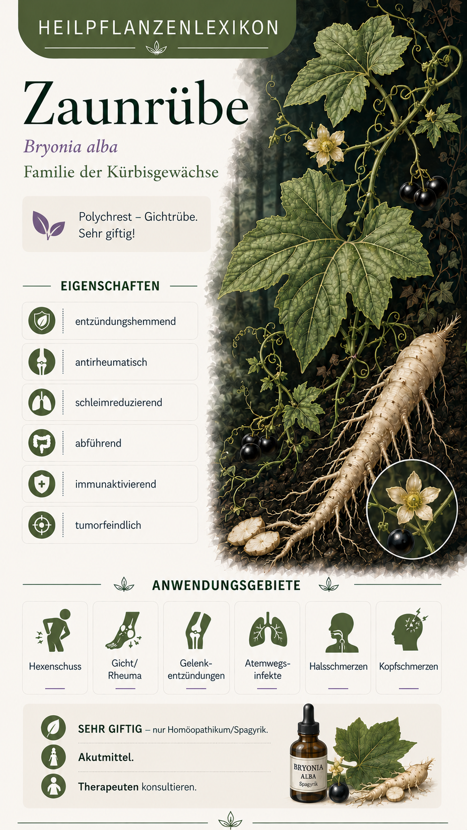 Zaunrübe (Bryonia alba): Eigenschaften, Anwendung & Wirkung