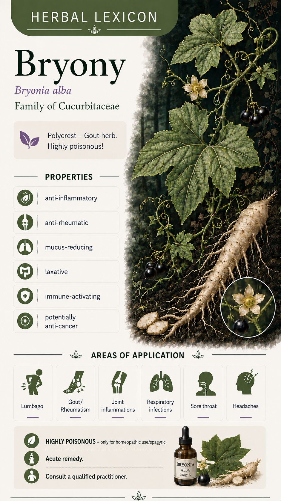 Bryony (Bryonia alba): Properties, Uses & Effects
