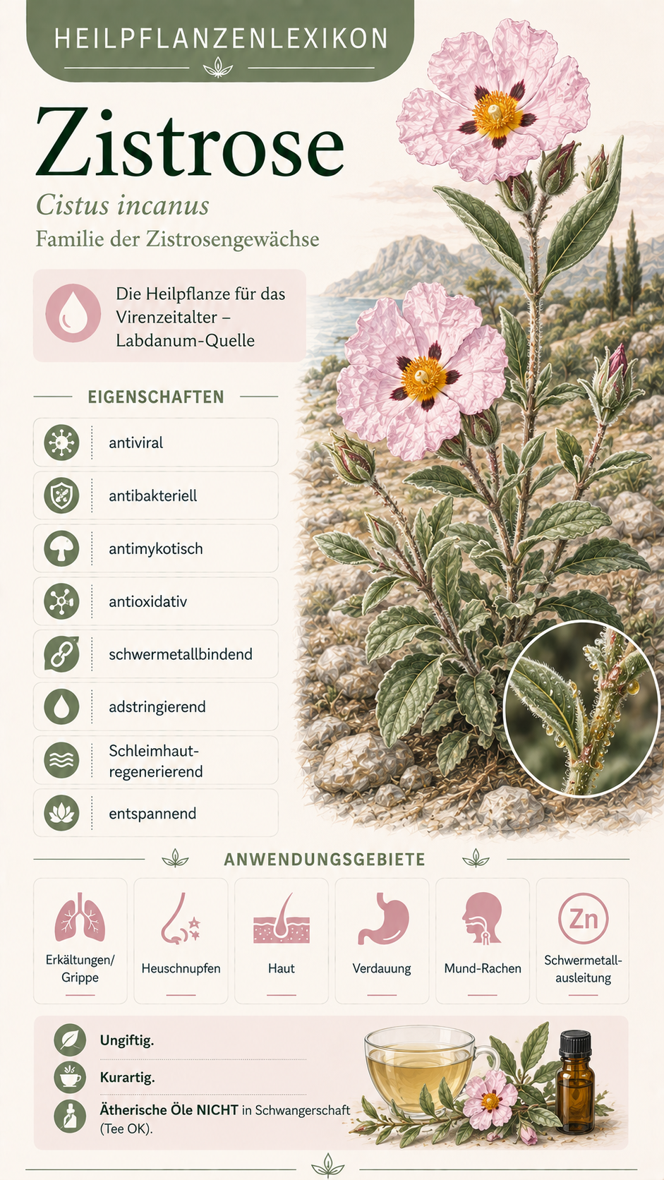 Zistrose (Cistus incanus): Eigenschaften, Anwendung & Wirkung